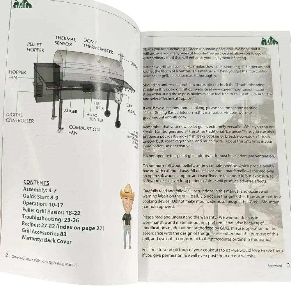 GMG Pellet Grill Assembly Operating Manual Recipes Models Jim Bowie Daniel Boone